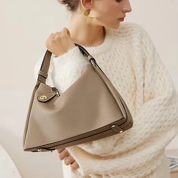 High-end Leather Women's Bag, 2025 New Crossbody Single-shoulder Bag, Fashionable Women's Underarm Bag, Elegant Ladies' Bag