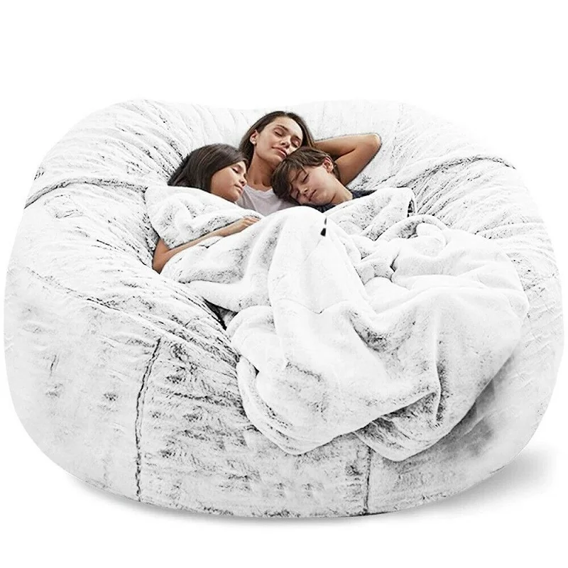 Feet Indoor Custom Foam Fluffy Bean Bag Faux Fur Cover