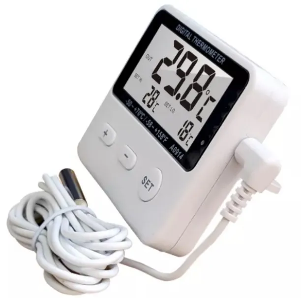 A0914 Digital Thermometer with Fridge Freezer Temperature Sensor Alarm and Max Min Function