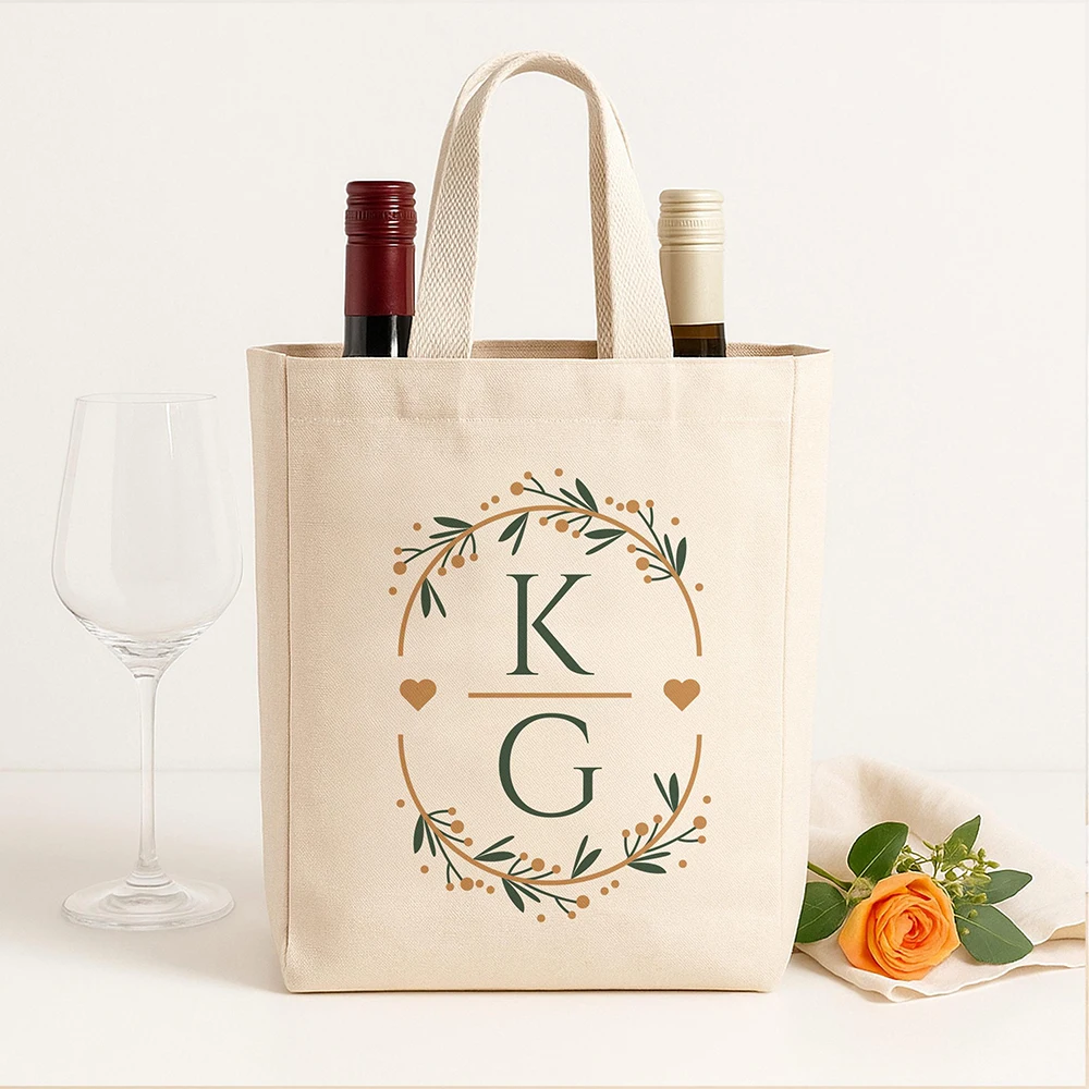 Foldable Easy to Carry Canvas Wine Bottle Gift Packing Bag Eco-friendly Customized Logo Cotton Canvas Wine Tote Bag