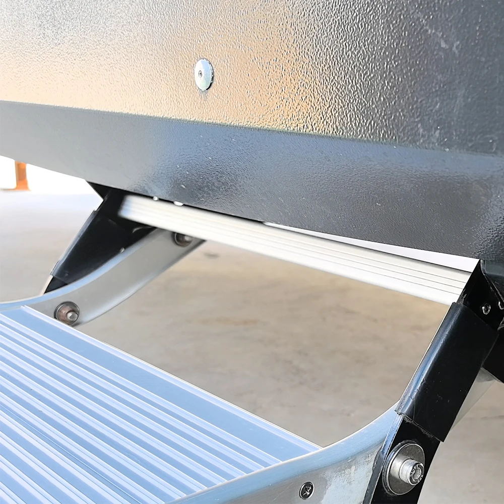 COMPAKS New Design Electric Control Telescopic Ladder Manual Folding Side Folding RV Step Accessory Caravan Motorhome Steel