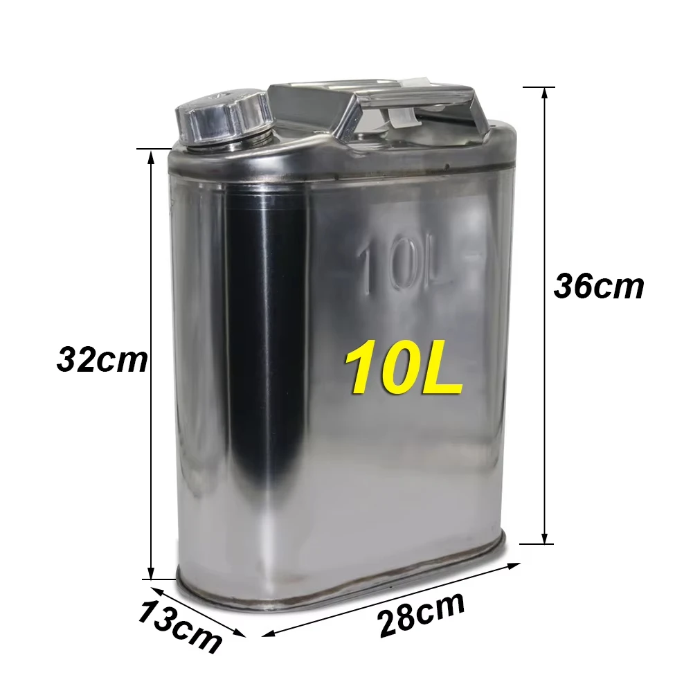 5L/10L/15L/20L Brandstof Benzine Benzine Diesel Gas Blikjes Tank Container Back-up, 201 RVS Jerrycan voor Motorfiets Auto's Grasmaaier Varen Kamperen, 15L