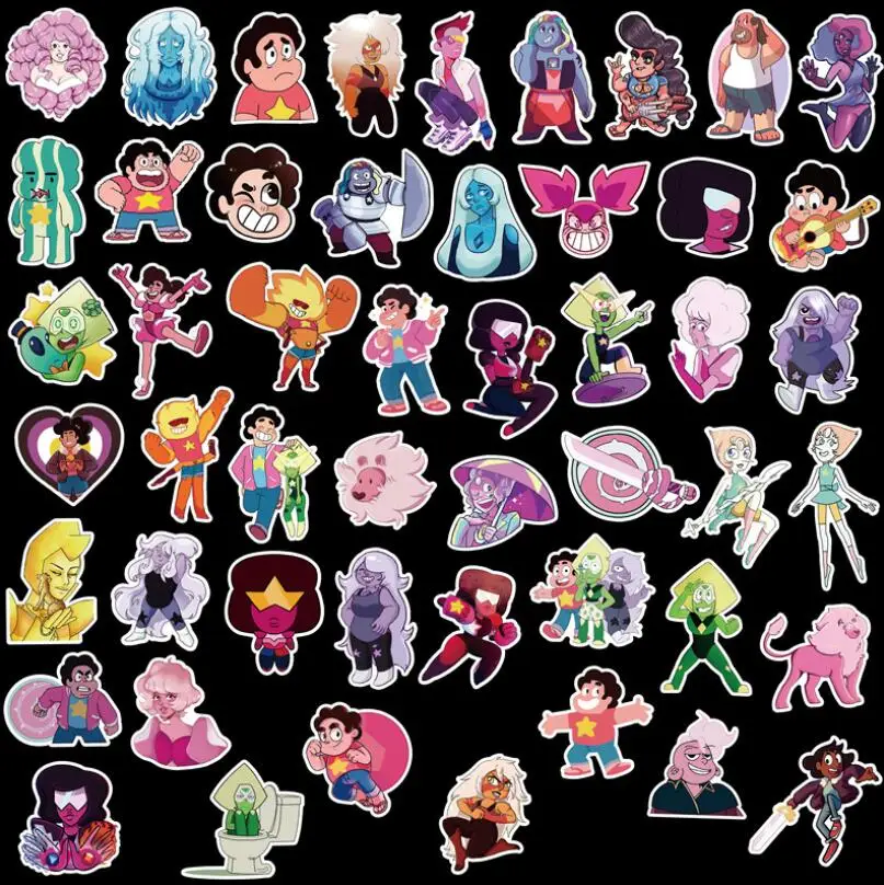 ZY0590C 50Pcs Anime Steven Universe Stickers Waterproof PVC Vinyl Stickers Die Cut Custom Sticker for Luggage Laptop Car