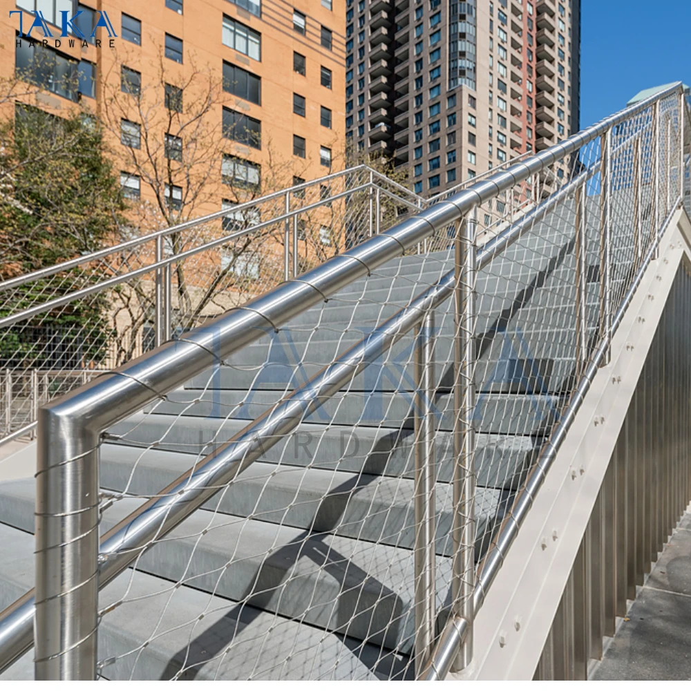 Wire Mesh Balcony Railing Stainless Steel Wire Mesh Deck Railing for Outdoor or Indoor Steel ...