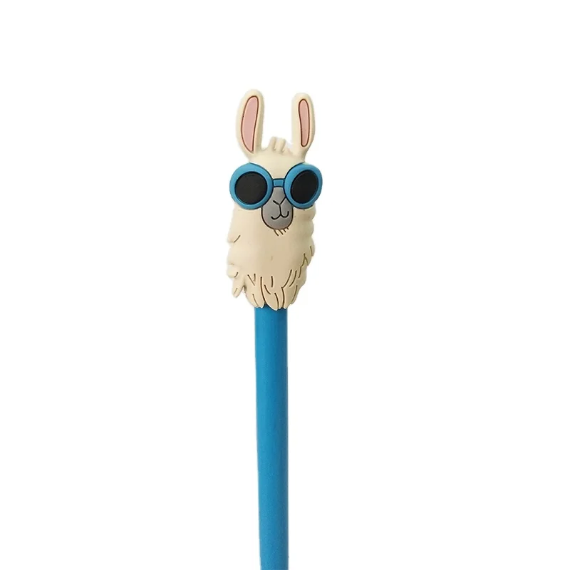 Promotional Wholesale Custom Made flamingo and Lama 2d 3d Soft Pvc Rubber Pencil Toppers For Kids