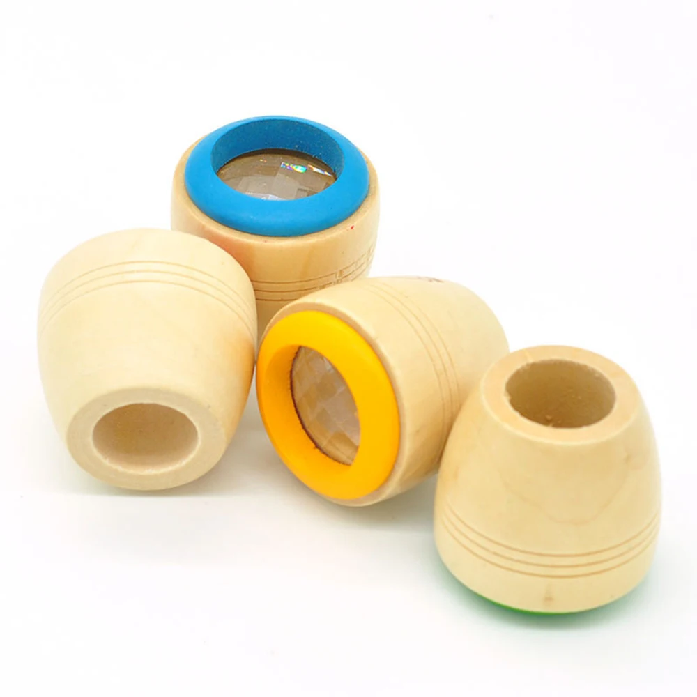 Оптовая продажа детский волшебный пчелиный глаз эффект Деревянный калейдоскоп игрушка