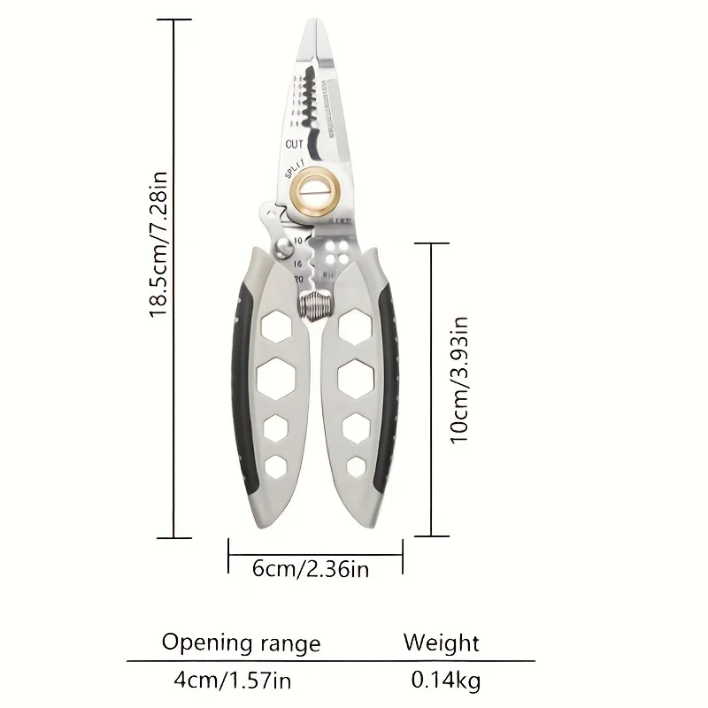 Wire Stripper Multi function Sharp Cutting Quick Splitting Wire Stripper,7 Inch Multipurpose Current Lead Stripper