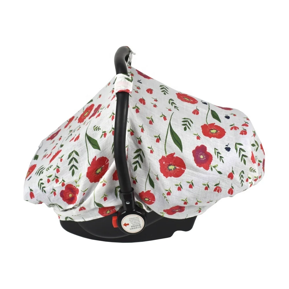 hot sell luxurious cotton muslin baby car seat canopy and nursing cover