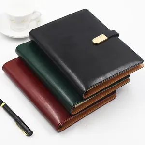 Luxury A5 Custom Ring Binder 90 Days Window Refillable PU Leather Budget Binder with Closure Loose-leaf Binding