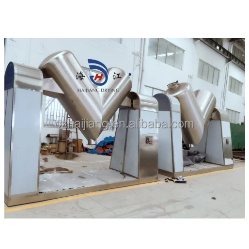 Hai Jiang Factory Made 30kg V Type Mixer V Type Cosmetic Mixer Juice Powder Mixer with Protective Fence