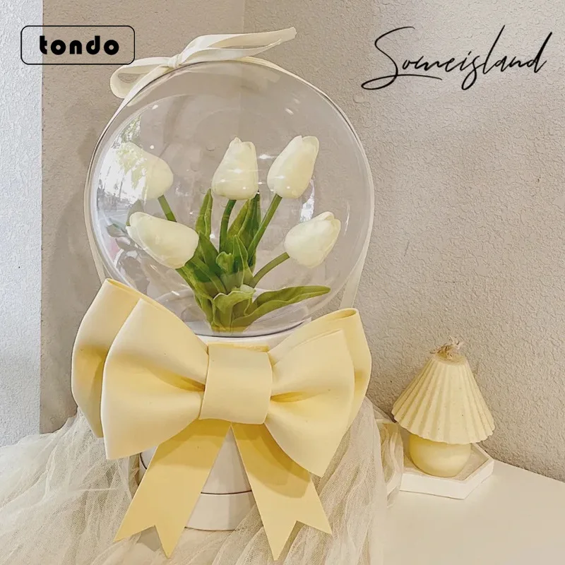 Тюльпан, акриловый Бобо, букет, материал, упаковка, имитация, подарок на день рождения, холдинг, материал ведра