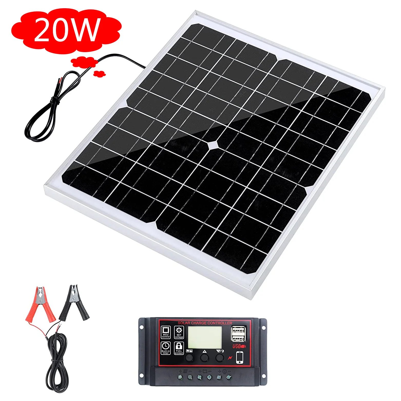 20 Watt 12v 10a Solar Battery Charger And Maintainer Mono Solar Panel Kit Rv  Marine Waterproof Solar Panel System Ca162-sl - Buy Sun System Panel Energy  Flex Solar Panel,Photovoltaic Modules Charger Rv