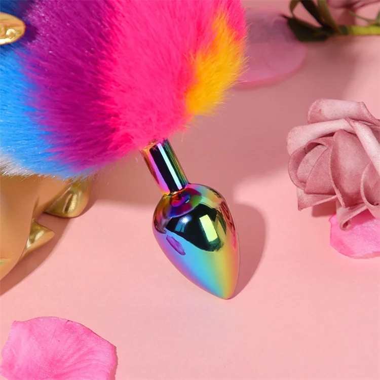 sich selbst befriedigen Rainbow Metal Anal Plug – Primal Pleasure main image 0