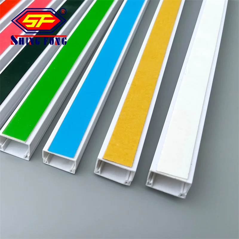 Different Sizes PVC Trunking Cable Channel 16X16 25X16 with Sticker PVC Adhesive Trunking