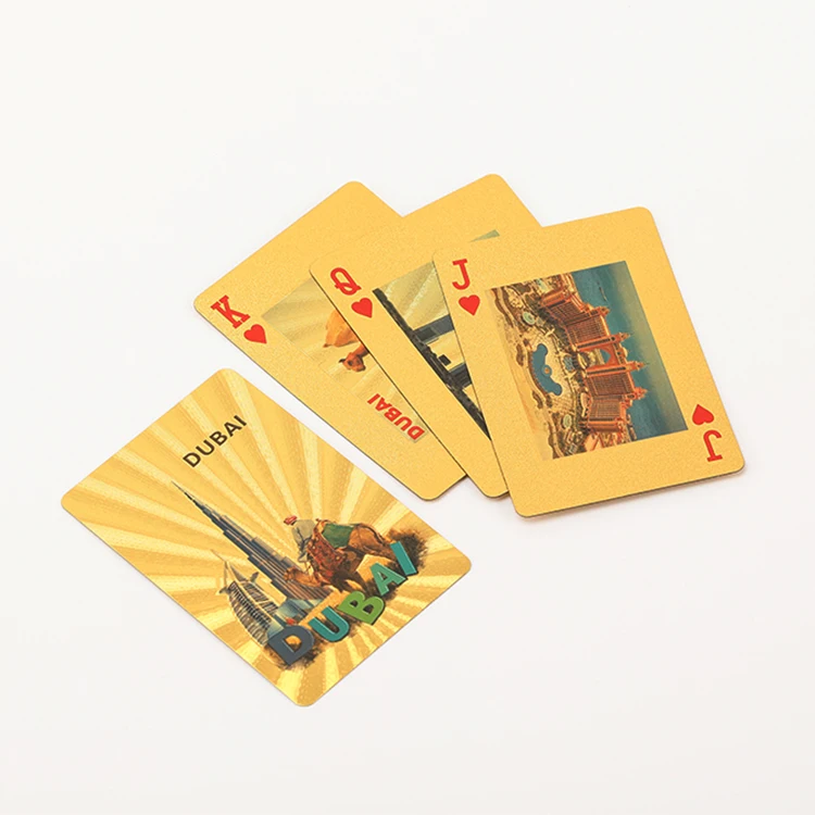 24カラットゴールド トランプ 認証書付き ドバイブルジュハリファタワーは、ボックスお土産ポーカーブルジュアル