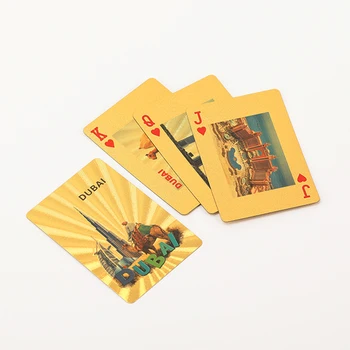 24カラットゴールド トランプ 認証書付き ドバイブルジュハリファタワーは、ボックスお土産ポーカーブルジュアル