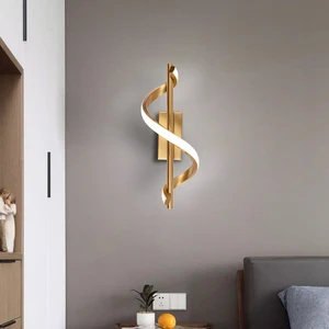 Modern LED Wall Sconce 10W Cool White 4000K Aluminum Gold Indoor Wall Lamp for Bedroom Corridor