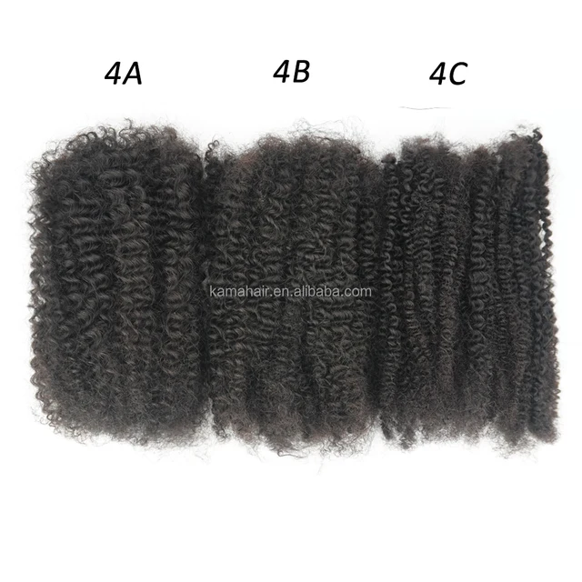 KAMA 4C Twist Soft and Bouncy Cheveux Humains Kinky Curly Hair Bundle Handmade 100% Virgin Human Hair Bundle for Braiding