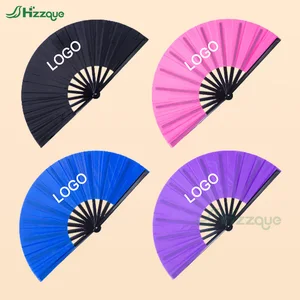 Wholesale Price Spanish Style Recycled Custom logo Plastic Hand Fan Advertising Chinese Handle Hand Fan on Dance Business Gift