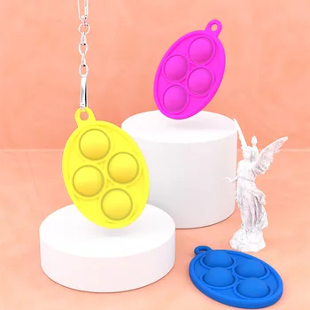Cute Silicone Keychain Toy Decompression Squeeze Pendant Key Pendant Creative Keyring for Slowing Down Stress