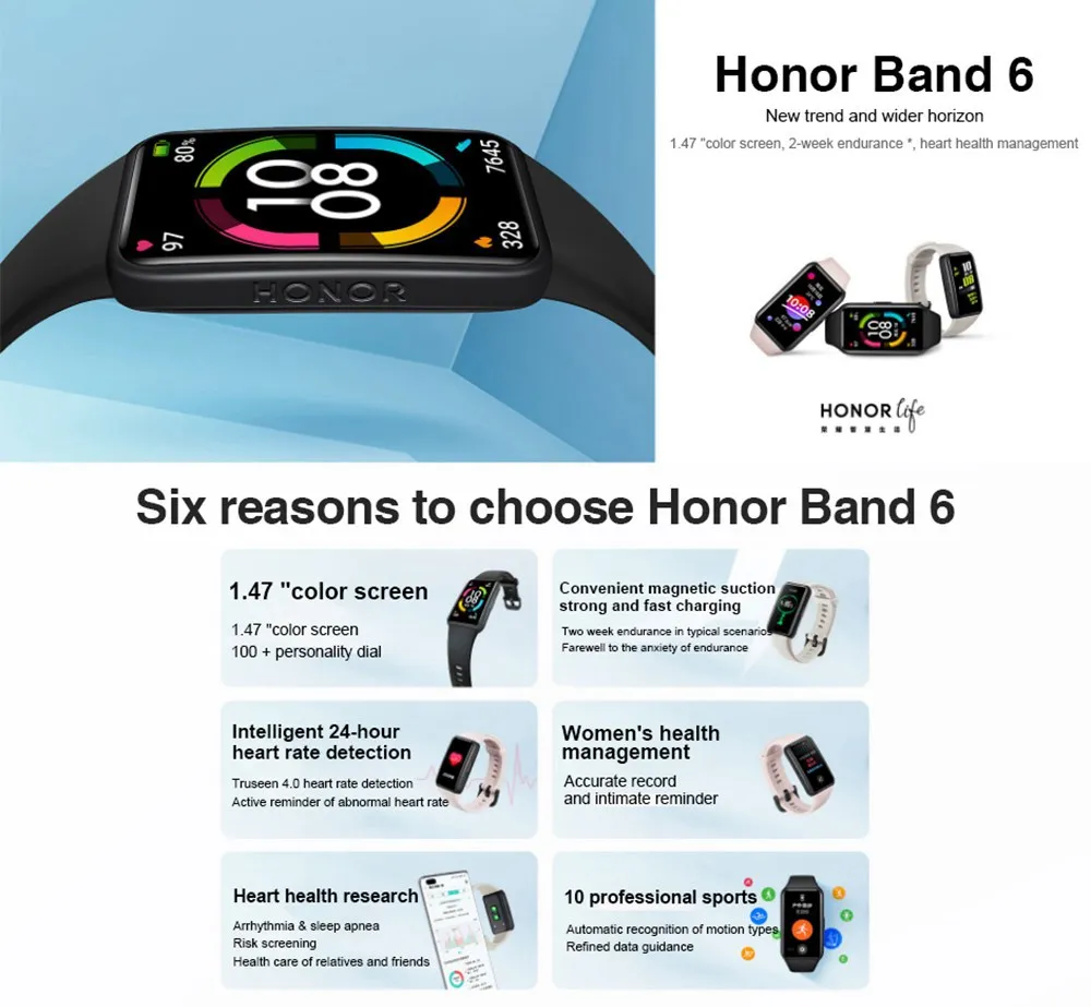 honor band 6 battery life