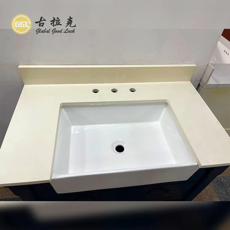 Luxury Furniture Beige Marble Counter Top Polish Stone for Kitchen and Bathroom Design factory