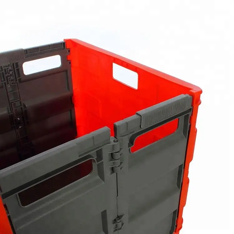 Loading Capacity Market Trolley Cart Plastic Folding Shopping Cart with Wheel