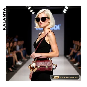 KALANTA Women Satchel Luxury PU Orange Mini Sling Barrel Weekender Sale Cheap Womens Gold  Shoulder Bag