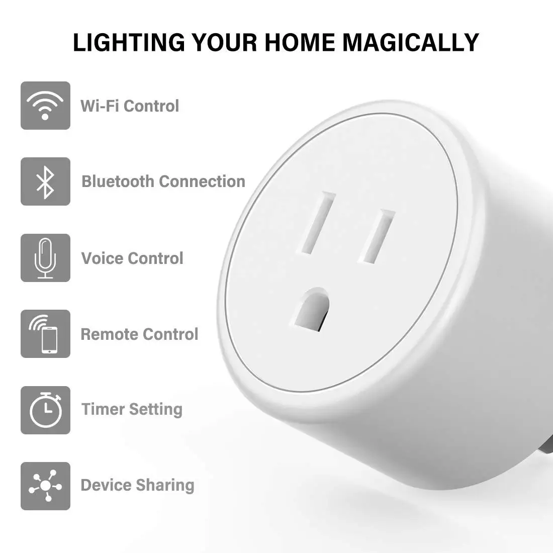 Smart Home Mini Socket WiFi Outlet 10A 16A Standard Compatible with Alexa Google Assistant Voice Control Smart Plugs Usa Wifi