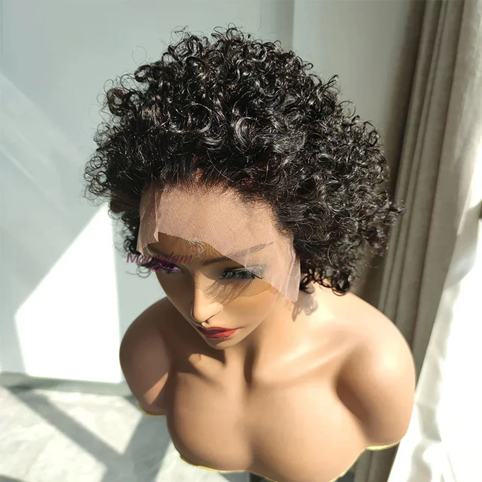 Parrucca Pixie Cut Biondo Miele Acqua Onda Profonda Parrucca In Pizzo Afro Riccio Corto Bob Parrucche Di Capelli Umani Parrucca Frontale In Pizzo Di Colore Naturale Per Le Donne_voghion.com