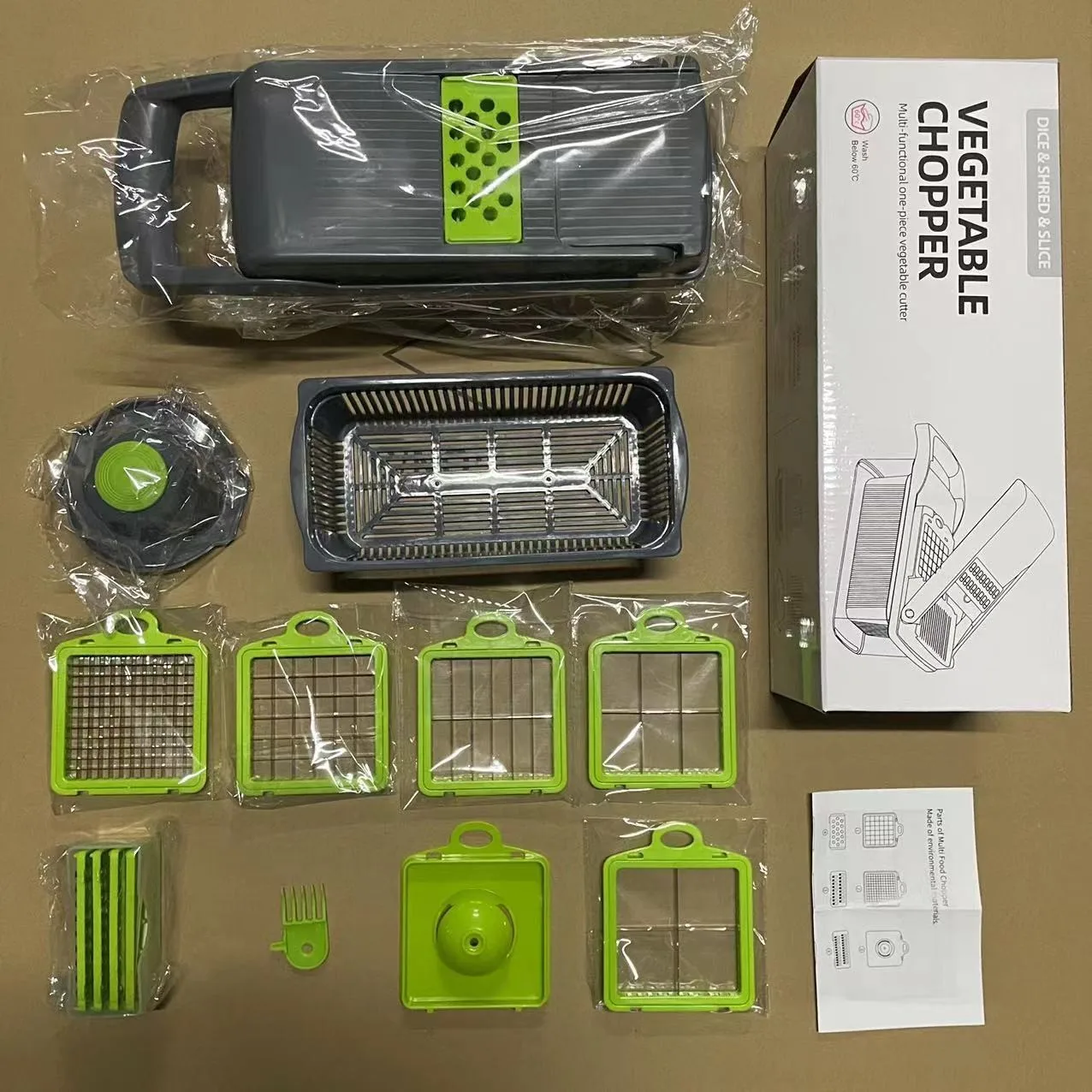 14/16 in 1 Multifunctional Vegetable Chopper Manual Food Chopper Vegetable Slicer Dicer Mandoline Vegetable Cutter