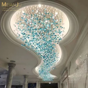 Modern Large 3D Printed Crystal Lamp Chandelier Rectangle Home Ceiling Light for Hotel Banquet Living Room Hanging Installation