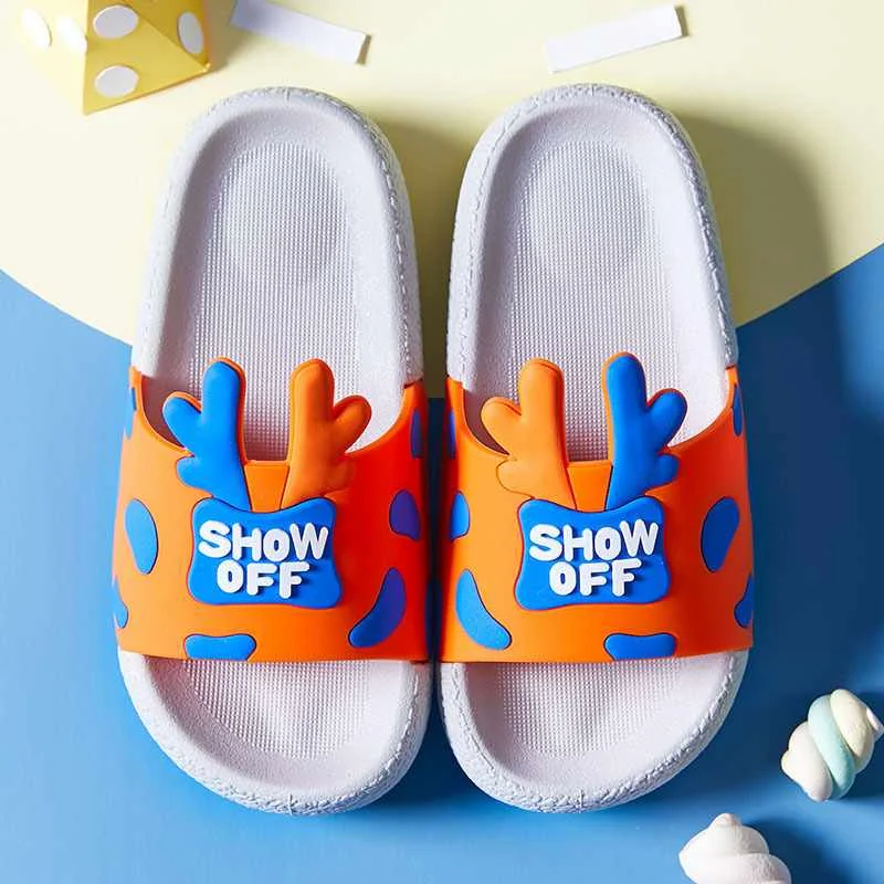 2021 новые детские тапочки Kawaii с изображением оленьих рогов модная детская шлёпанцы для женщин вне дома