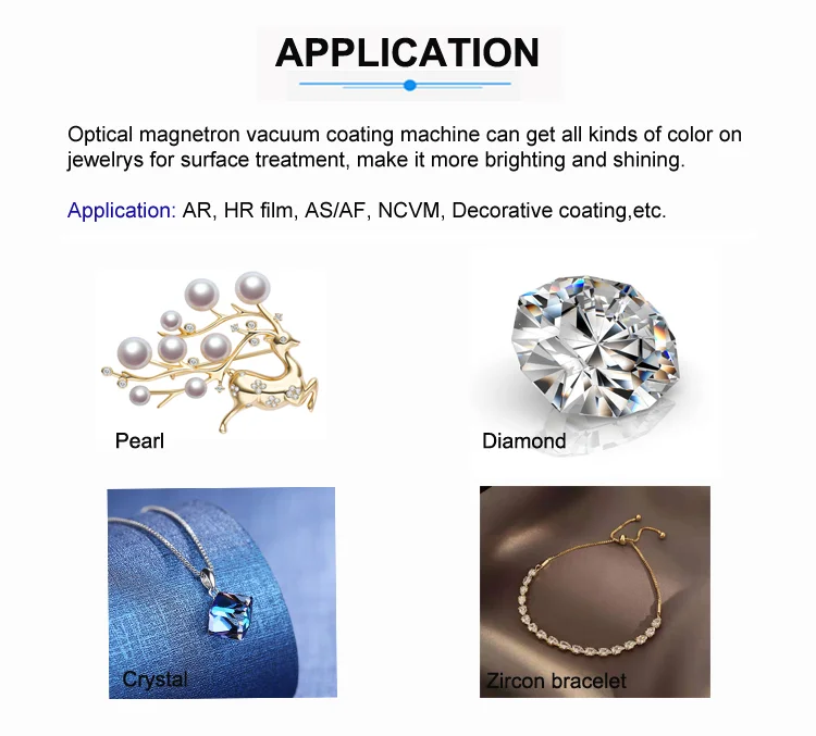 HCVAC Jewelry diamond zircon pearl and crystal surface treatment optical pvd vacuum Coating Machine