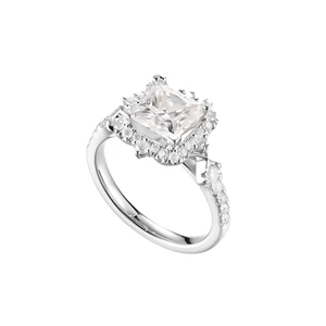 Best-Selling Custom 925 Sterling Silver Moissanite Elegant Classic Engagement Birthstone Fine Jewelry for Rings Silver 925