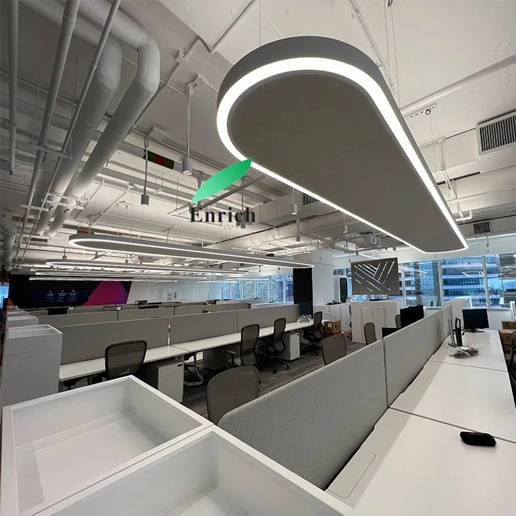 New Type Acoustic Solution Luminaires Rectangular LED Linear Light Joint for Office Shop Store