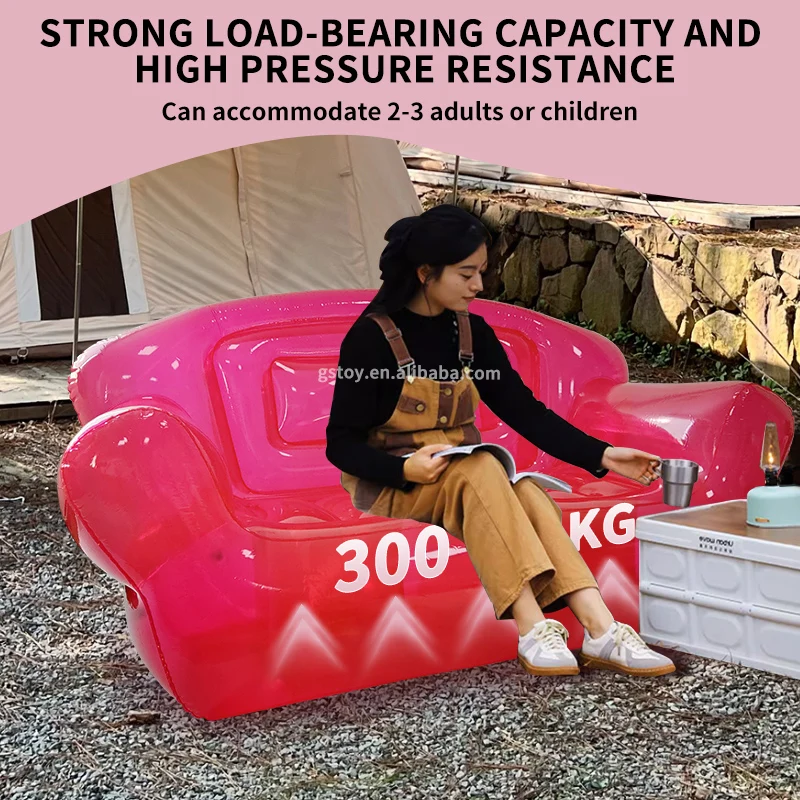 Outdoor Camping Double Seat PVC Inflatable Air Sofa Chair