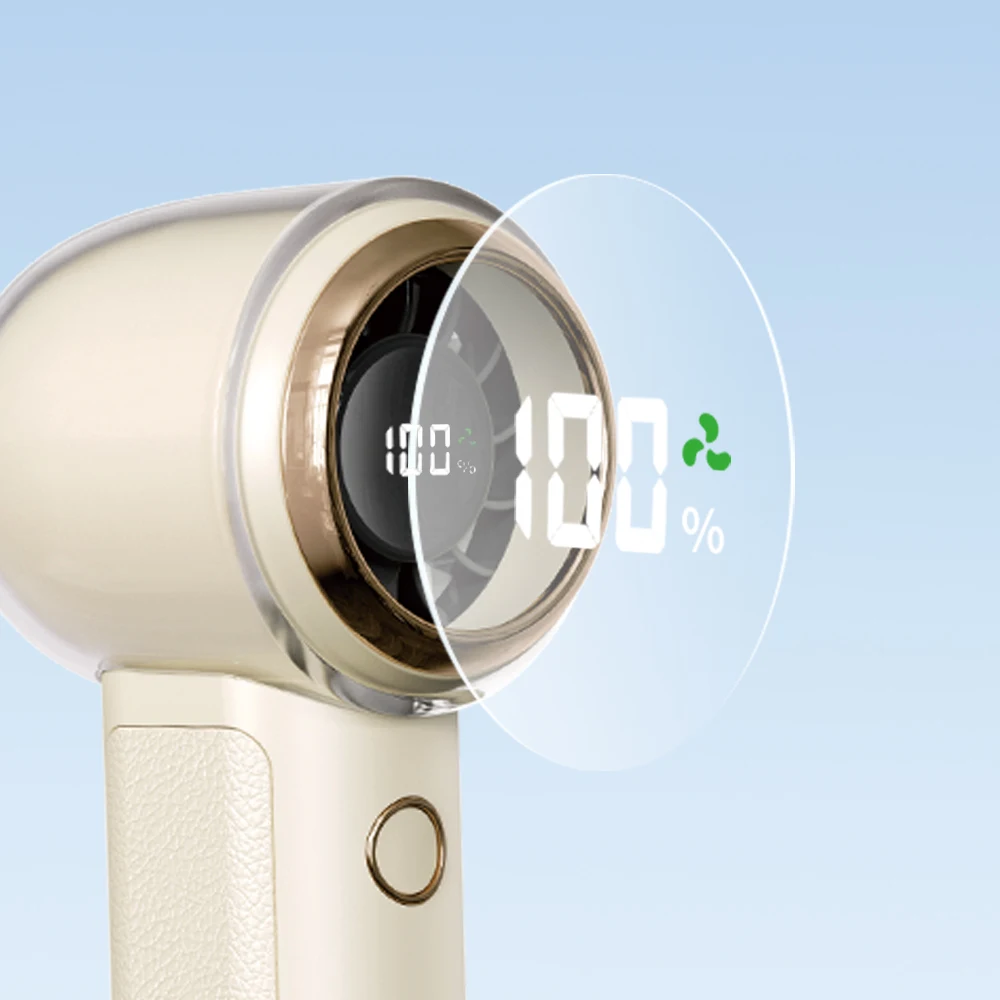 2025 Digital Advanced Handheld Fan With Good Tactile Feel Portable Mini Fan Rechargeable Small Fan
