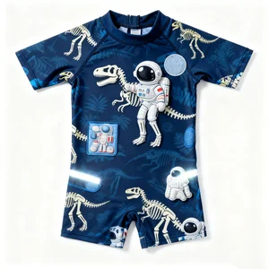 Oeko Tex Custom Baby One Piece Zipper Bathing Suit Toddler Rash Guard Swimsuit Kids Swimming Clothing Infant Beachwear Swimwear