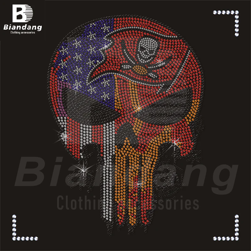 Custom Best NFL Football Team Design Rhinestone Heat Transfer Denver Broncos Iron on Transfer for Clothes