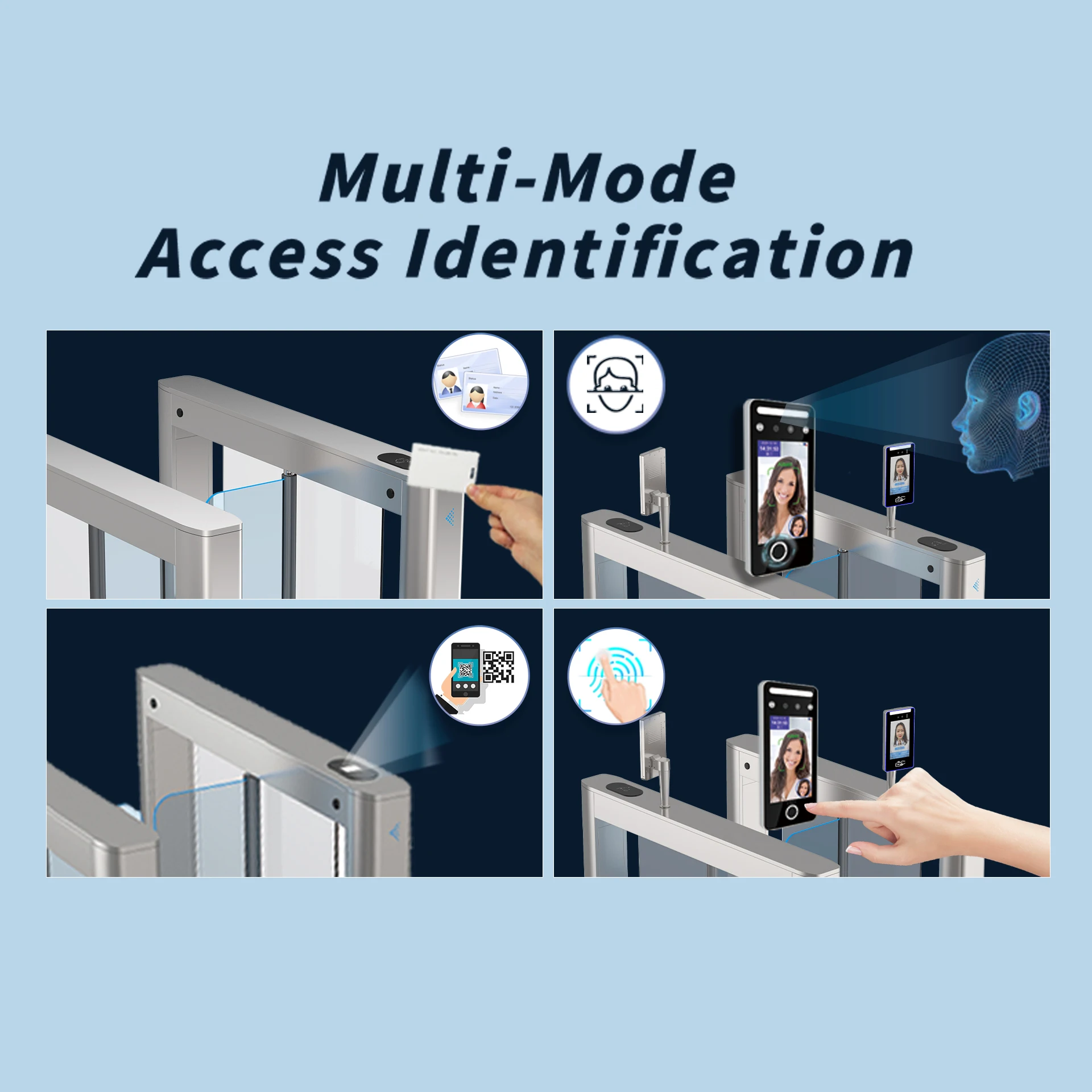 Outdoor Rain Protection Turnstile Qr Code Reader Fast Speed Gate With Access Control Swing Turnstile Barrier Gates for Park