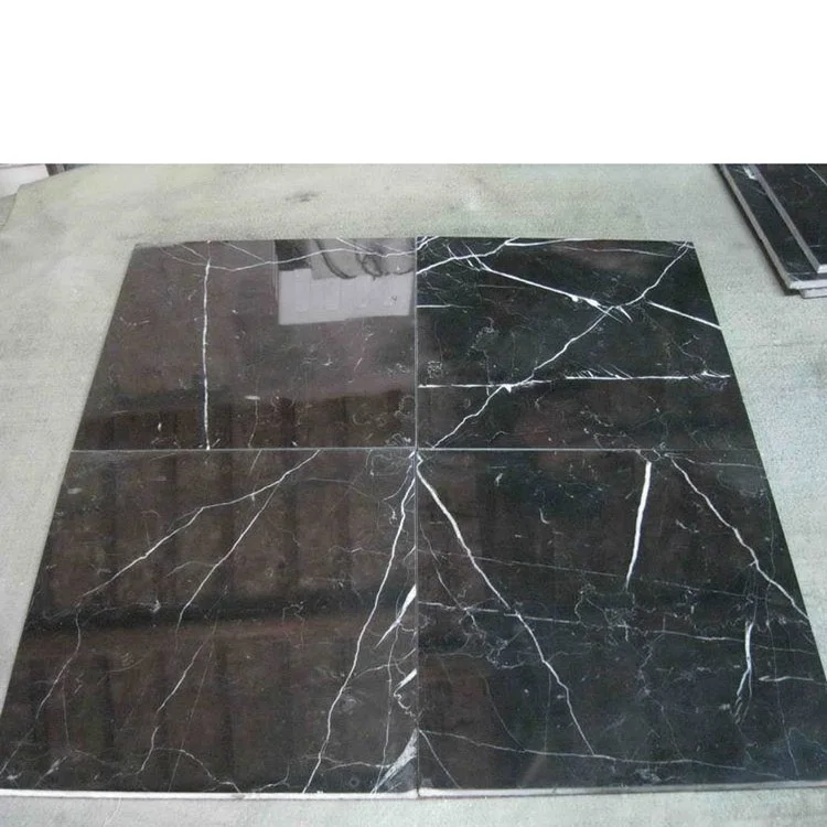 Durable Nero Marquina Black Marble With White Veins Stair Case Tiles Steps For Sale