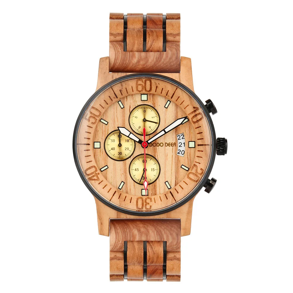 DODO DEER Fashion Wood Watch Calendar Multi-function Quartz Watch Wood with  Metal Combined Watch Gift | Wish | Watch gifts, Wood watch, Quartz watch