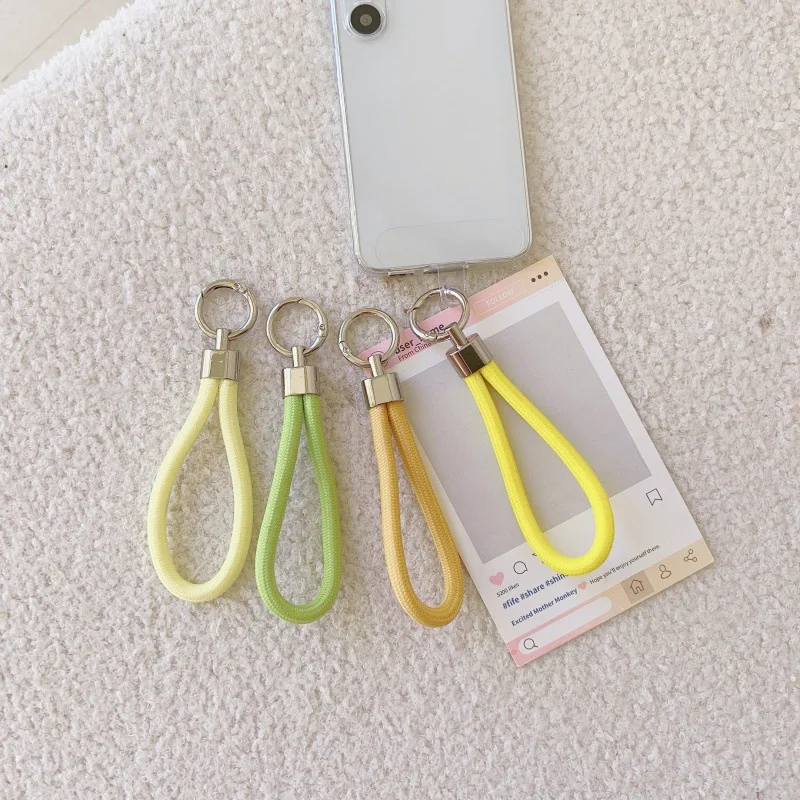 Wristlet Keychain Strap - Hand Wrist Lanyard For Keys, ID Badges & Small Items (Yellow Smile Design)