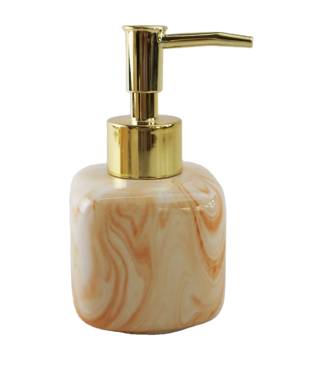 Hot marble lotion dispenser toothbrush holder placement bathroom set soap dispenser tumble soap tray