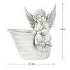 retro white cherub planter