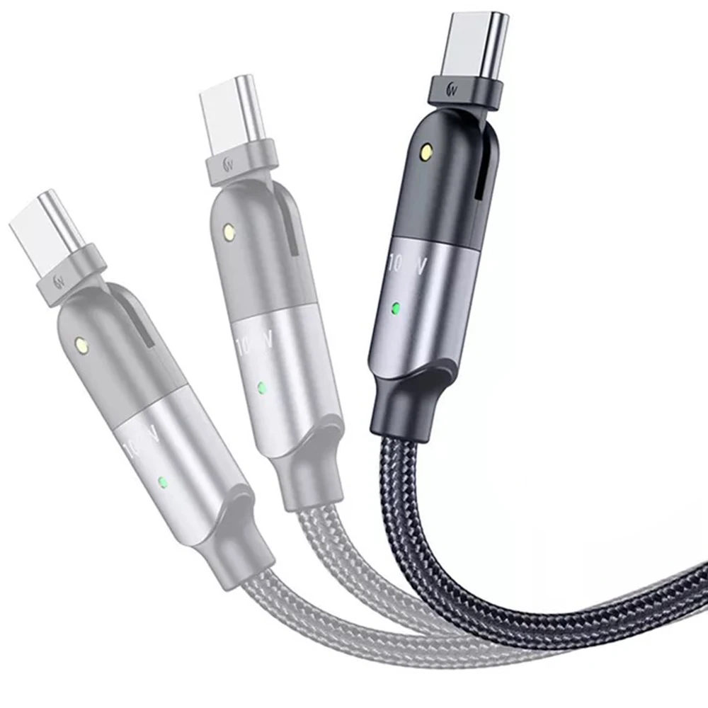 2021 оптовая продажа Amazon оптом в наличии круглый 180 свободно вращающийся мобильный зарядный USB-кабель для передачи данных 3A быстрый USB C