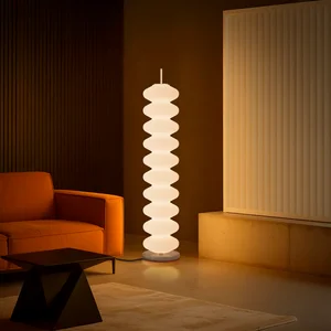 Trendy Spiral Floor Lamp for US & UK Markets - PE Material with Marble Base, Ideal for Modern Living Rooms