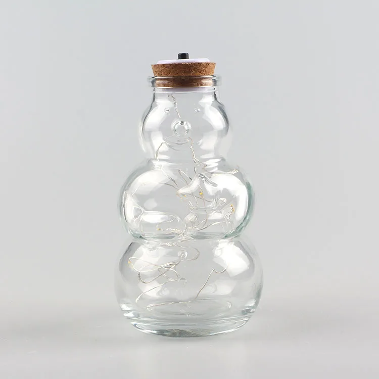 Gouveo – Set Di 6 Bottiglie Di Vetro Cubiche 250 Ml Con Incisione Ho Ho Ho E Tappo In Sughero. Bottiglie Vuote Per Natale, Ideali Per Liquori E Decorazioni. - 3