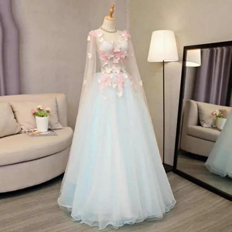 long evening dress A-Line Tulle Sequin Dark Blue Long Prom Dress, Dark Blue Long Formal Dress US 10 / Green